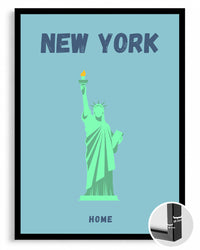 Özgürlük Heykeli - New York Silüeti Poster Tablosu