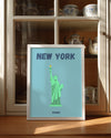 Özgürlük Heykeli - New York Silüeti Poster Tablosu