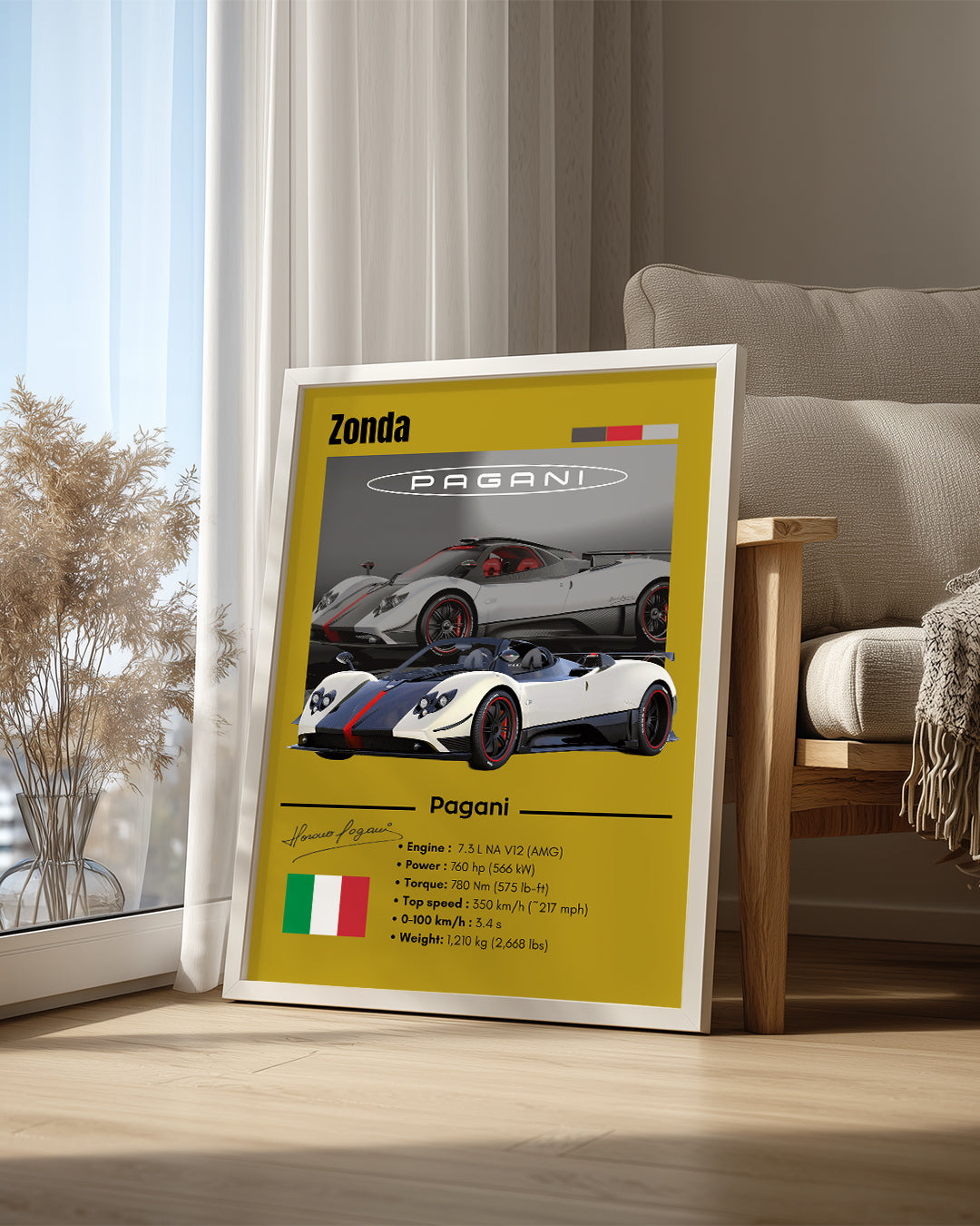 Pagani Zonda Poster Tablosu