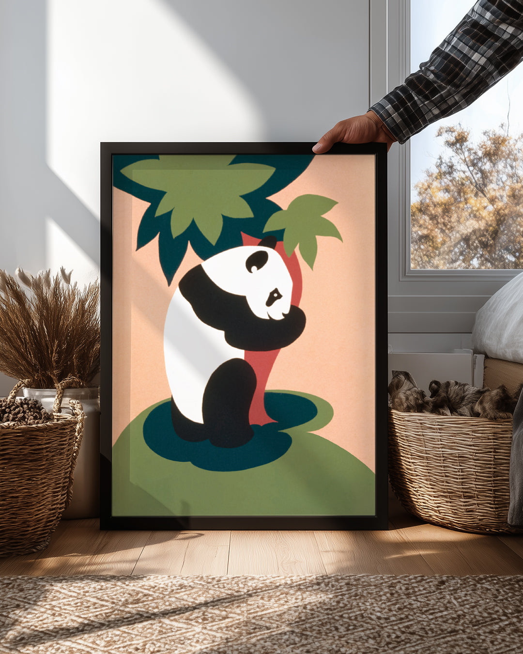 Panda - Siyah Beyaz Desen Poster Tablosu