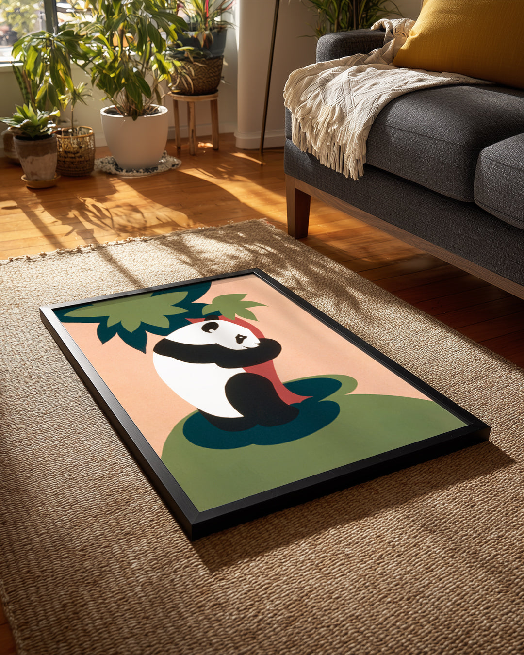 Panda - Siyah Beyaz Desen Poster Tablosu
