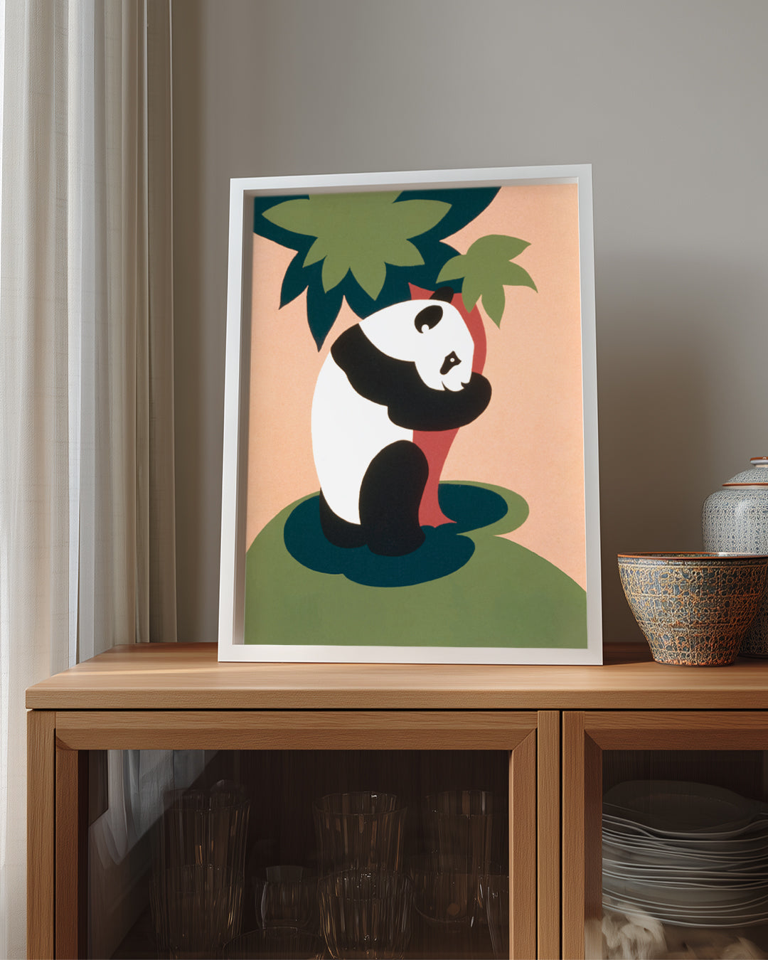 Panda - Siyah Beyaz Desen Poster Tablosu