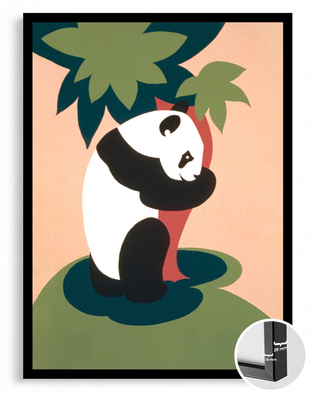 Panda - Siyah Beyaz Desen Poster Tablosu