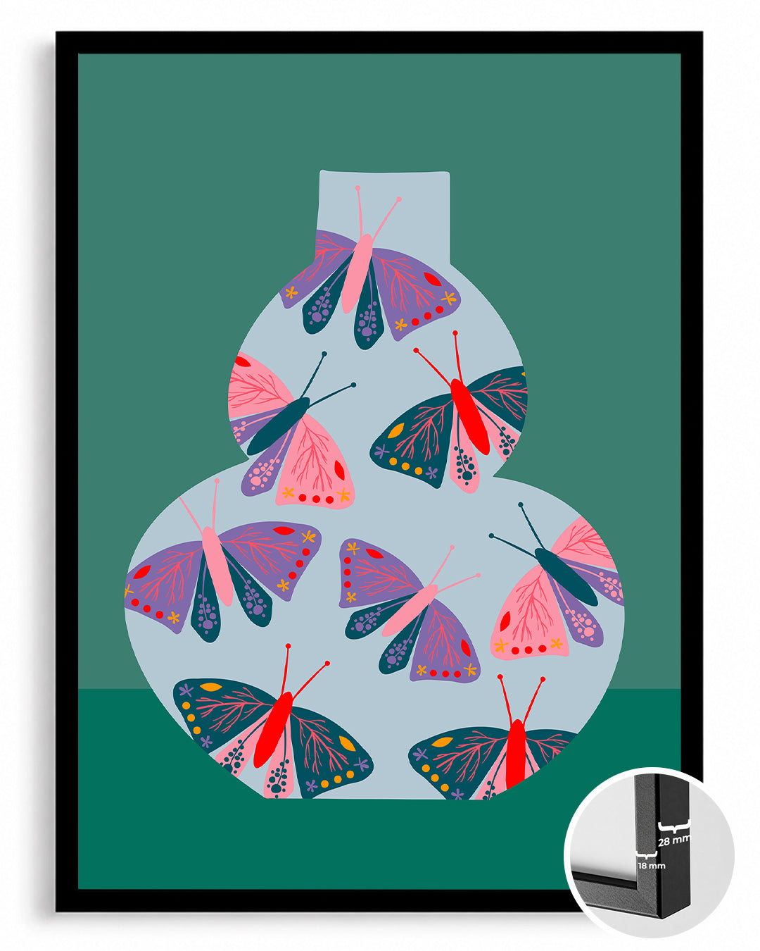 Papillon Verre Poster Tablosu
