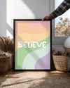 Pastel Wave Poster Tablosu