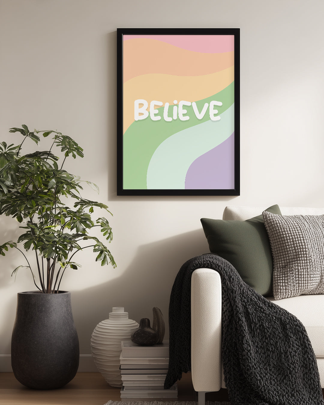 Pastel Wave Poster Tablosu