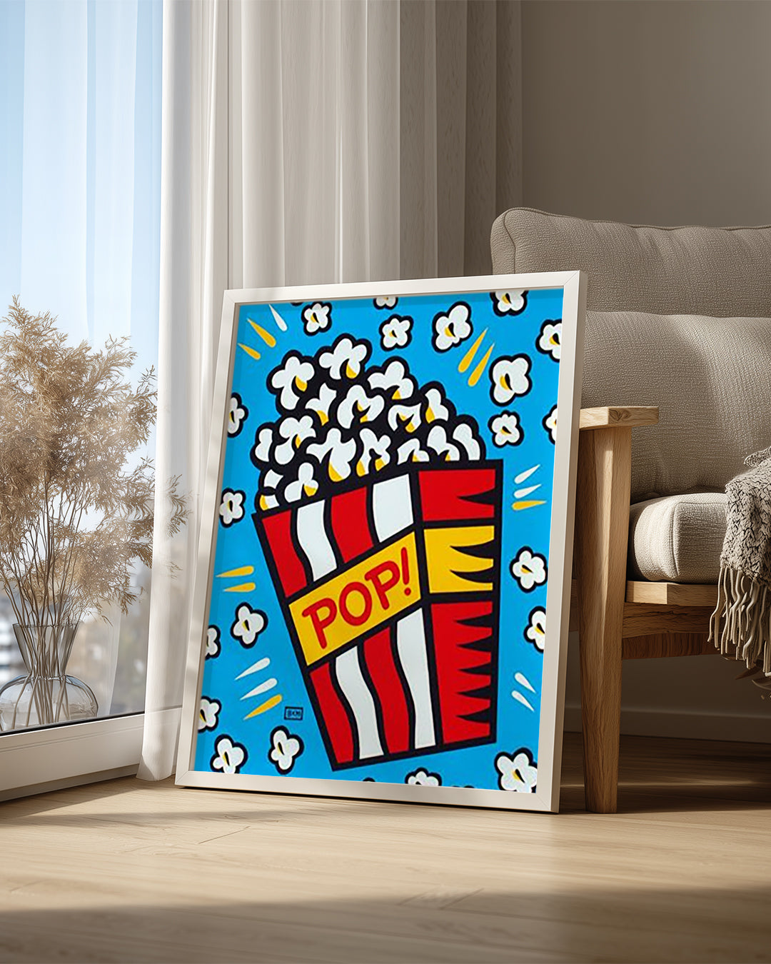 Patlayan Mısır - Renkli Pop Art Poster Tablosu