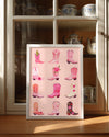 Pembe Kovboy - Çiçekli Çizme Deseni Poster Tablosu