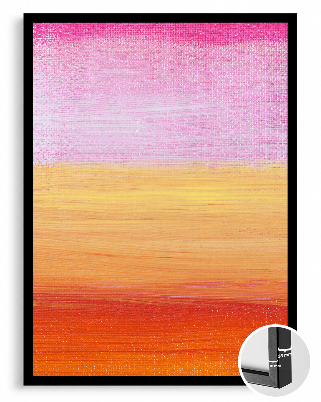 Pembe Turuncu - Soyut Renk Katmanları Poster Tablosu