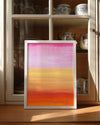 Pembe Turuncu - Soyut Renk Katmanları Poster Tablosu