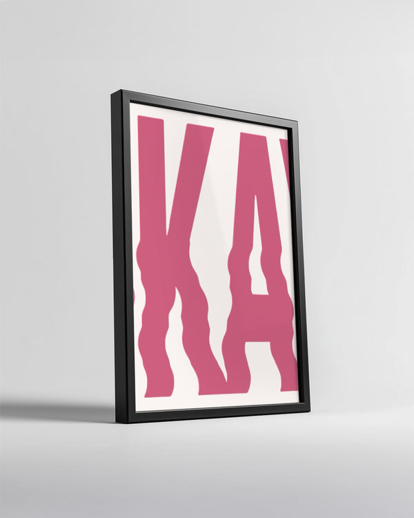 Pembe Yazı Tasarımı - Eğlenceli Harf Düzeni Poster Tablosu