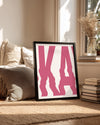 Pembe Yazı Tasarımı - Eğlenceli Harf Düzeni Poster Tablosu