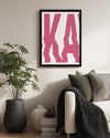 Pembe Yazı Tasarımı - Eğlenceli Harf Düzeni Poster Tablosu