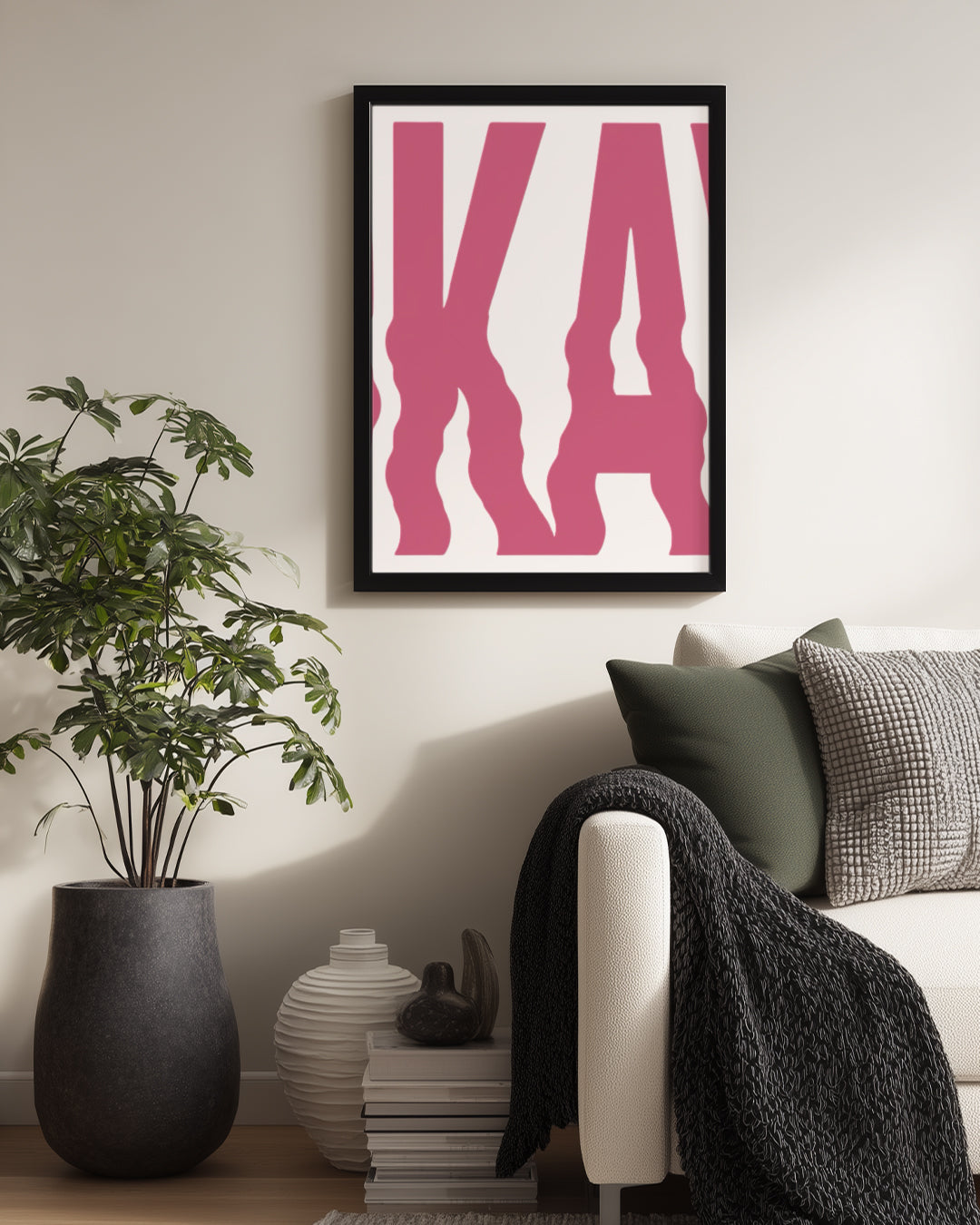 Pembe Yazı Tasarımı - Eğlenceli Harf Düzeni Poster Tablosu