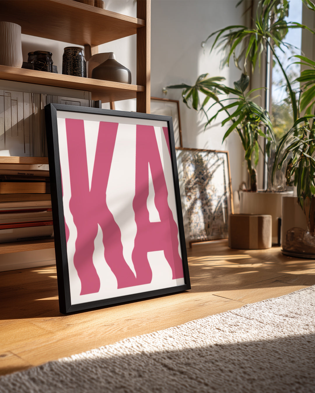 Pembe Yazı Tasarımı - Eğlenceli Harf Düzeni Poster Tablosu