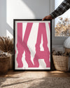 Pembe Yazı Tasarımı - Eğlenceli Harf Düzeni Poster Tablosu