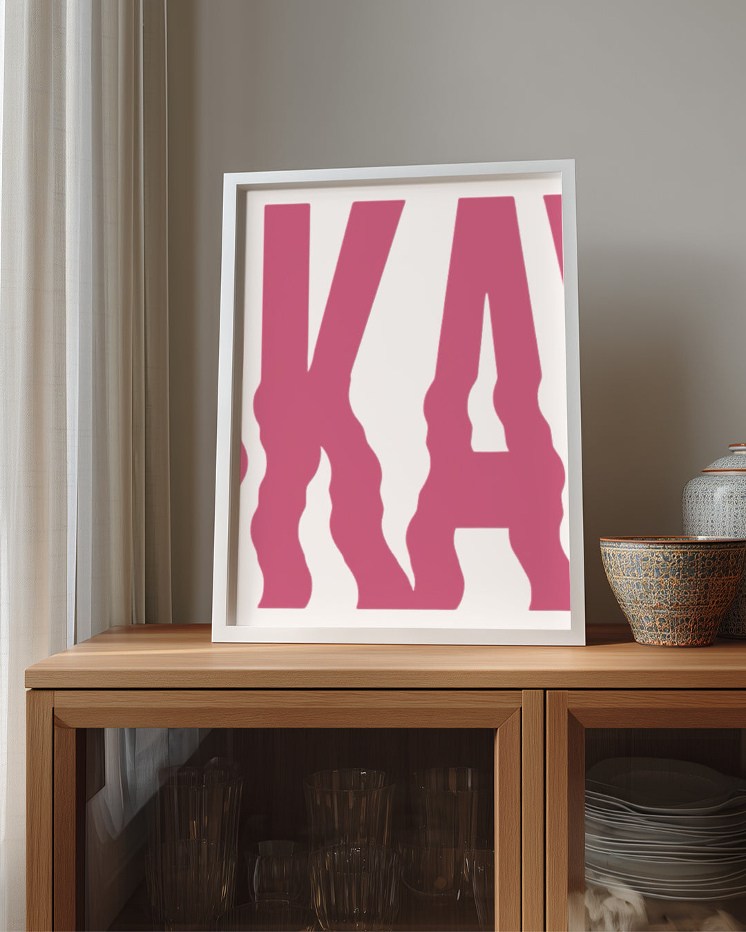 Pembe Yazı Tasarımı - Eğlenceli Harf Düzeni Poster Tablosu