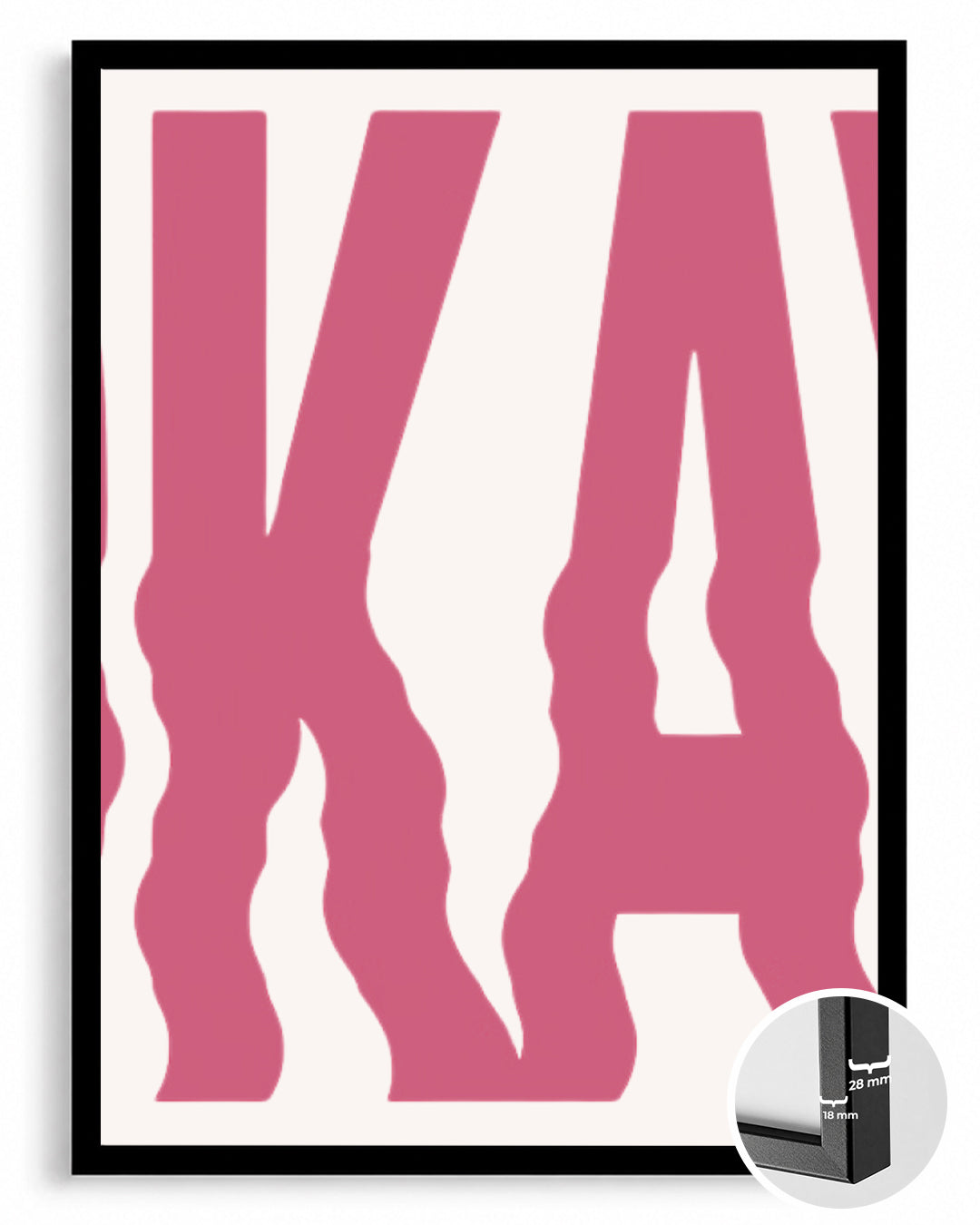 Pembe Yazı Tasarımı - Eğlenceli Harf Düzeni Poster Tablosu