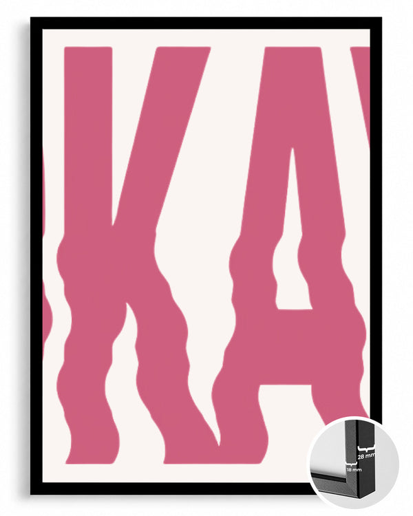 Pembe Yazı Tasarımı - Eğlenceli Harf Düzeni Poster Tablosu
