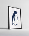 Penguen - Siyah Beyaz Tüy Deseni Poster Tablosu