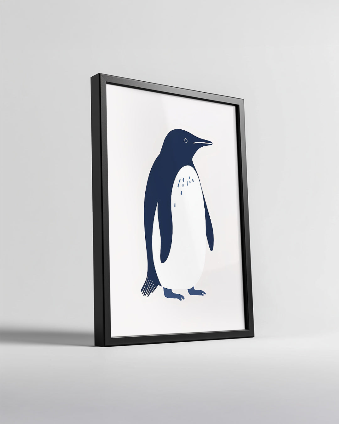 Penguen - Siyah Beyaz Tüy Deseni Poster Tablosu