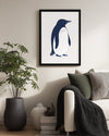 Penguen - Siyah Beyaz Tüy Deseni Poster Tablosu