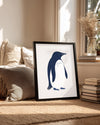 Penguen - Siyah Beyaz Tüy Deseni Poster Tablosu