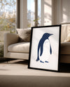 Penguen - Siyah Beyaz Tüy Deseni Poster Tablosu