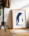 Penguen - Siyah Beyaz Tüy Deseni Poster Tablosu