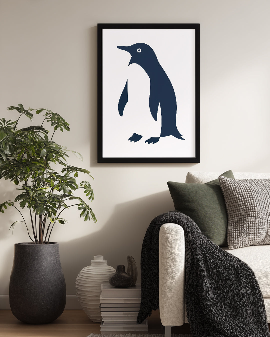 Penguen - Siyah Beyaz Tüyler Poster Tablosu