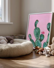 Pink Cactus Poster Tablosu