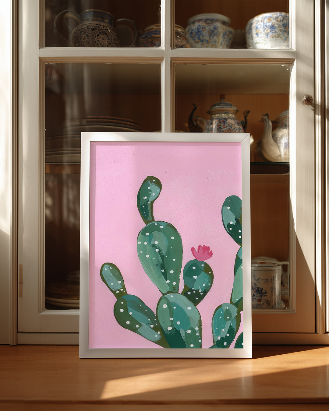 Pink Cactus Poster Tablosu