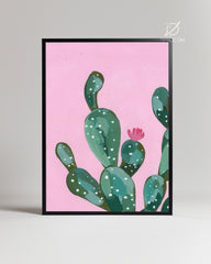 Pink Cactus Poster Tablosu