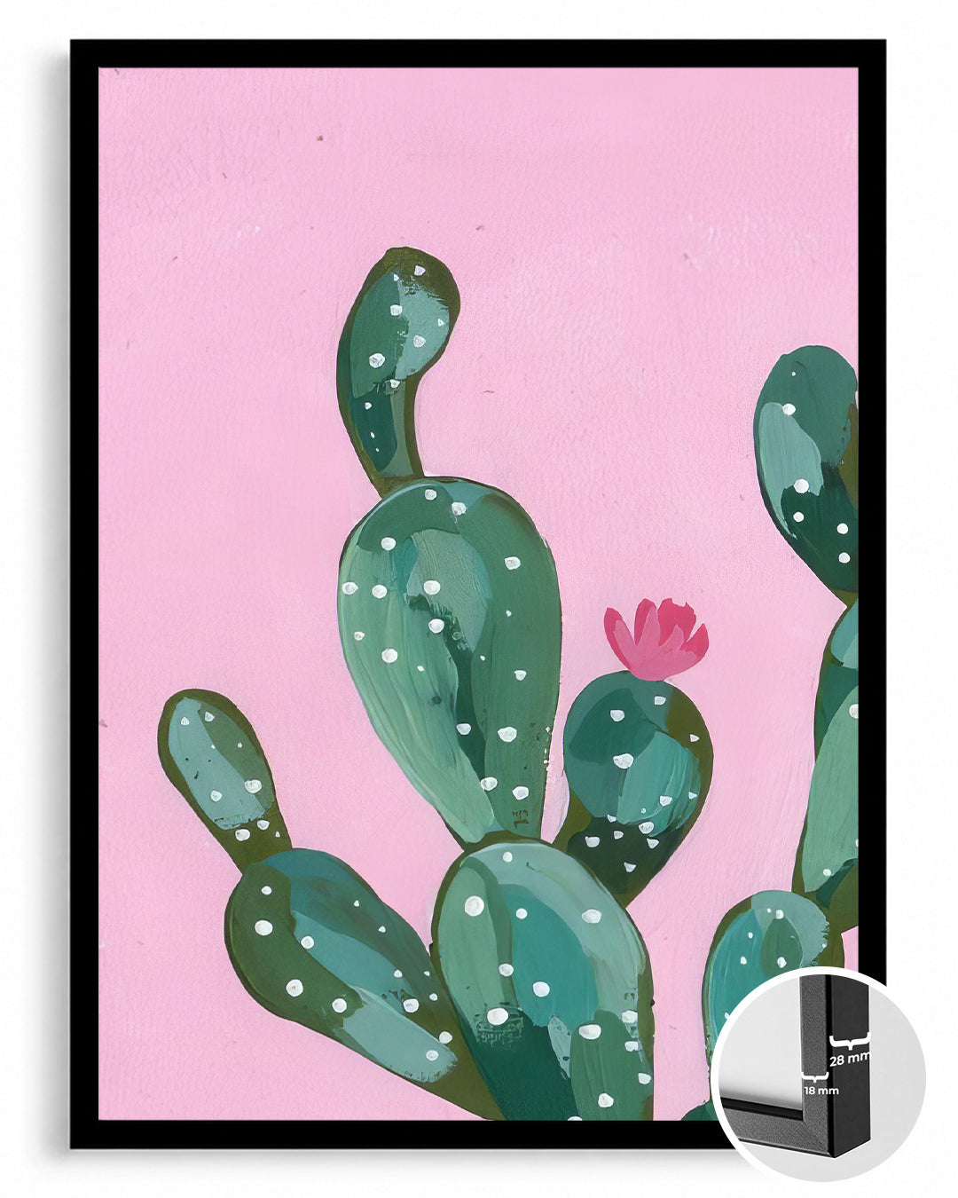 Pink Cactus Poster Tablosu
