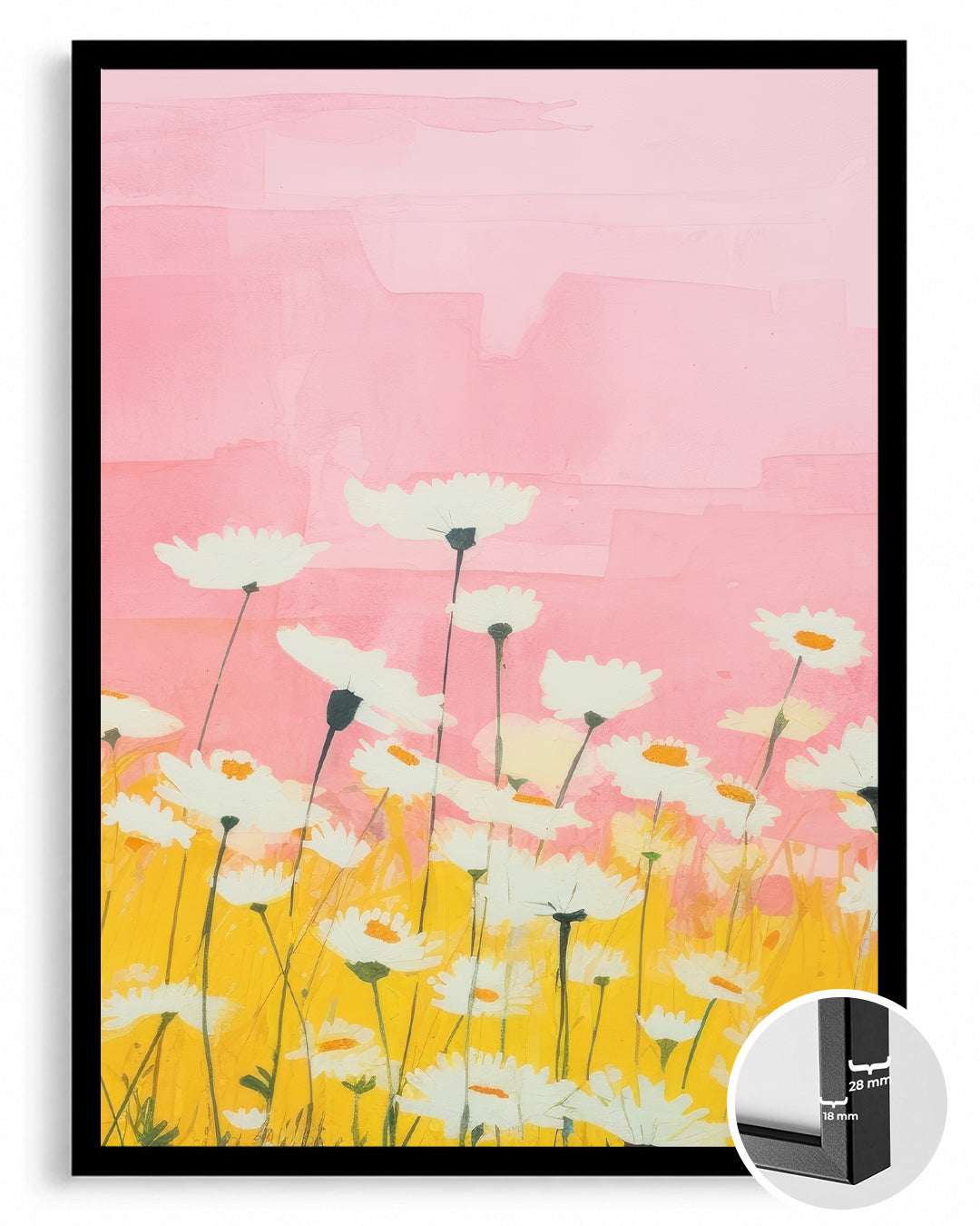 Pink Daisy Poster Tablosu