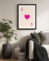 Pink Heart Poster Tablosu