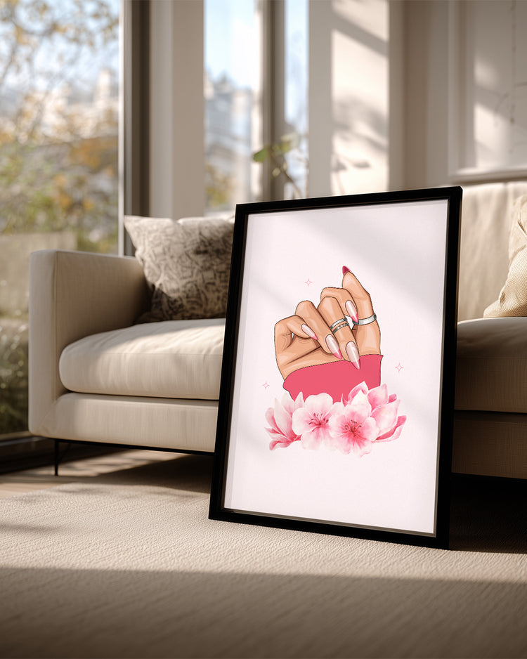 Pink Nails Poster Tablosu
