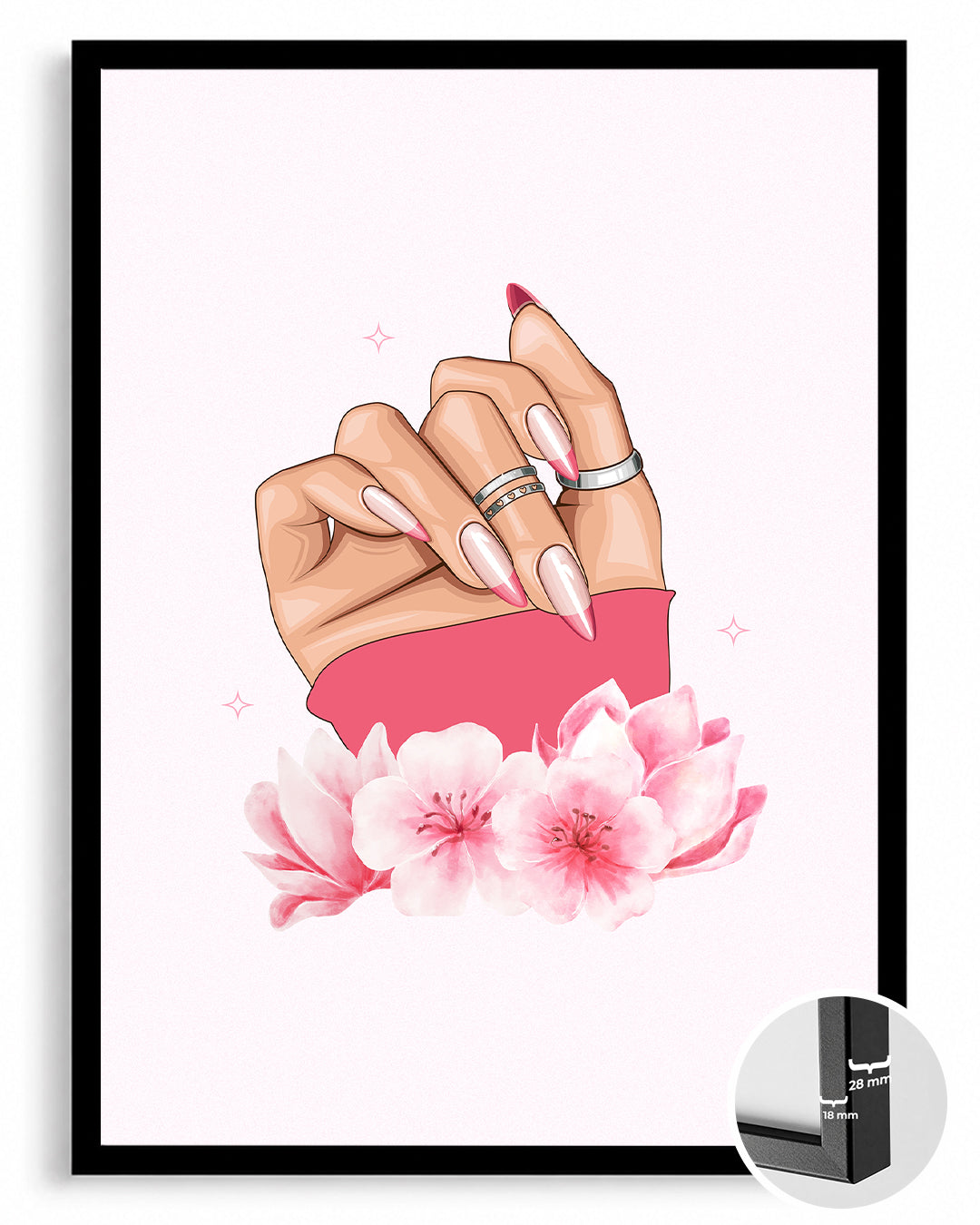 Pink Nails Poster Tablosu