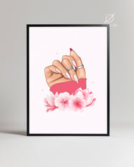 Pink Nails Poster Tablosu