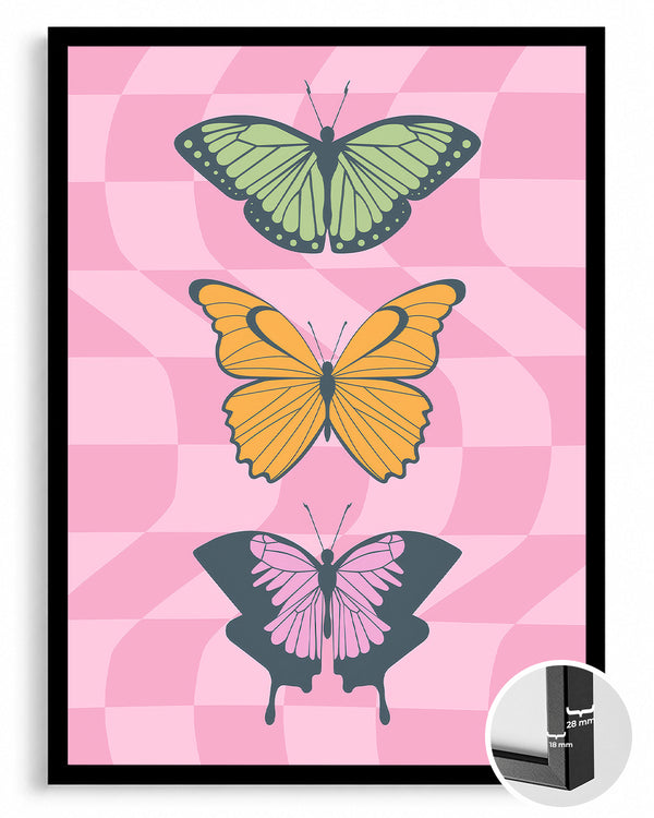 Pink Wings Poster Tablosu