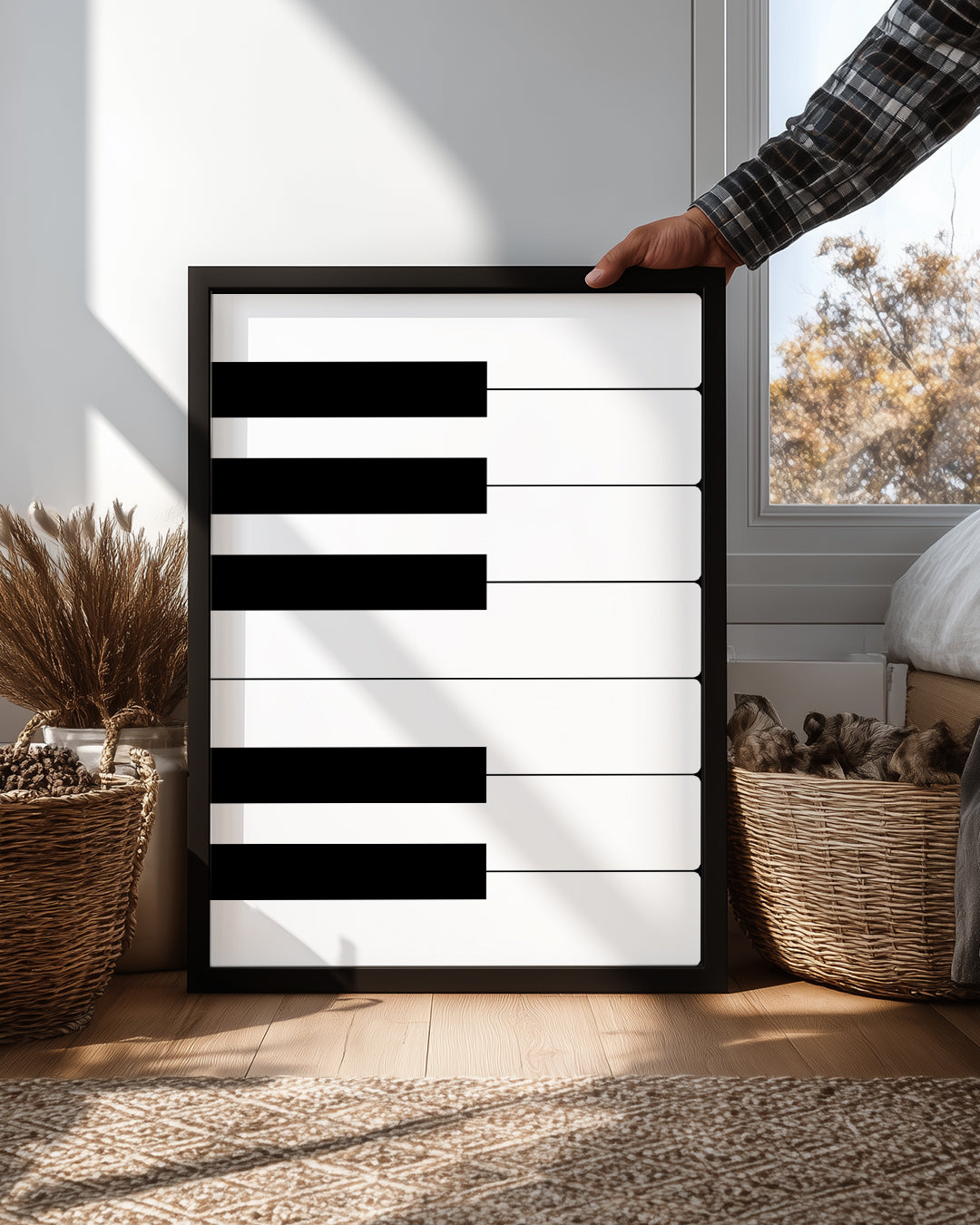 Piyano Tuşları - Minimalist Siyah Beyaz Poster Tablosu