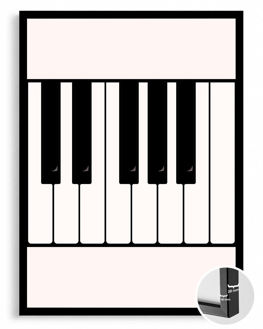 Piyano Tuşları - Minimalist Tasarım Poster Tablosu