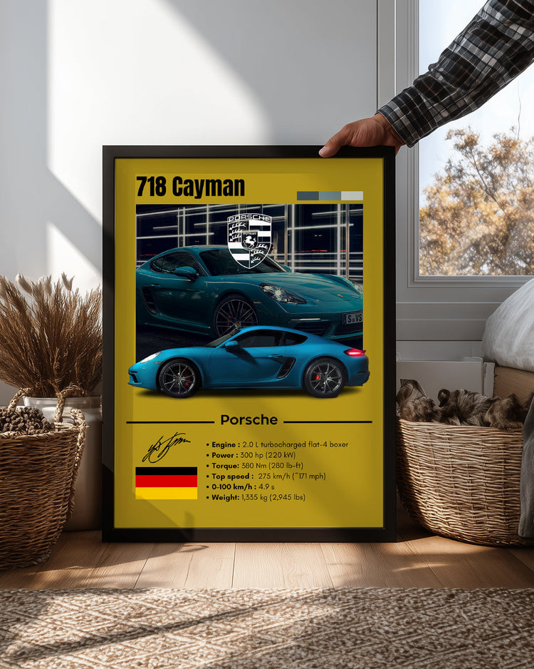 Porsche 718 Cayman Poster Tablosu