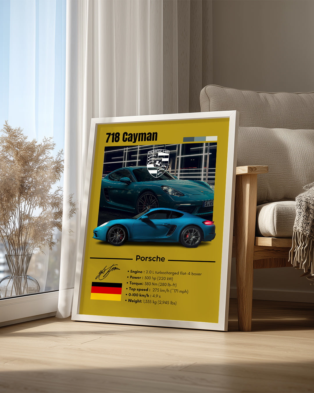 Porsche 718 Cayman Poster Tablosu