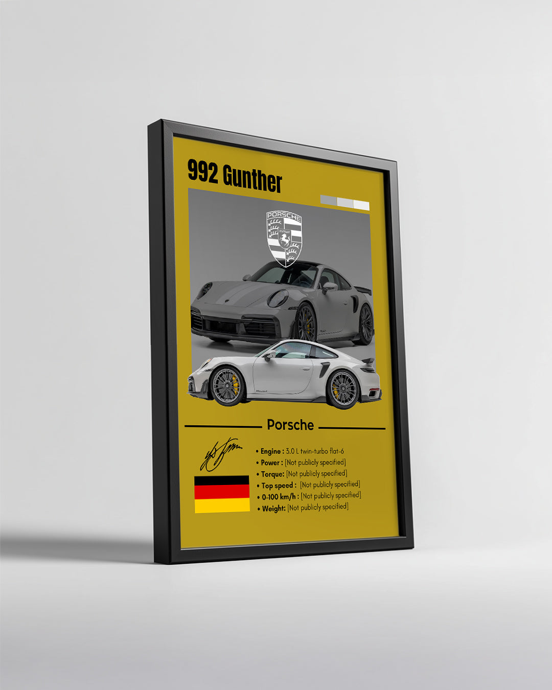 Porsche 992 Gunther Poster Tablosu