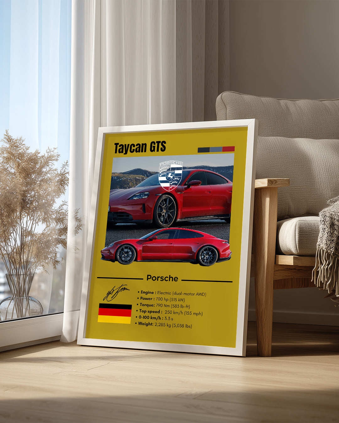 Porsche Taycan Gts Poster Tablosu