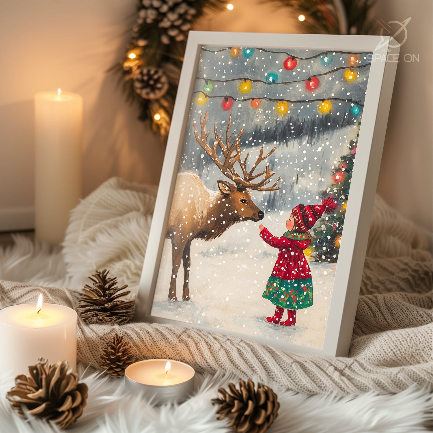 Pug Christmas Sweater Poster Tablosu