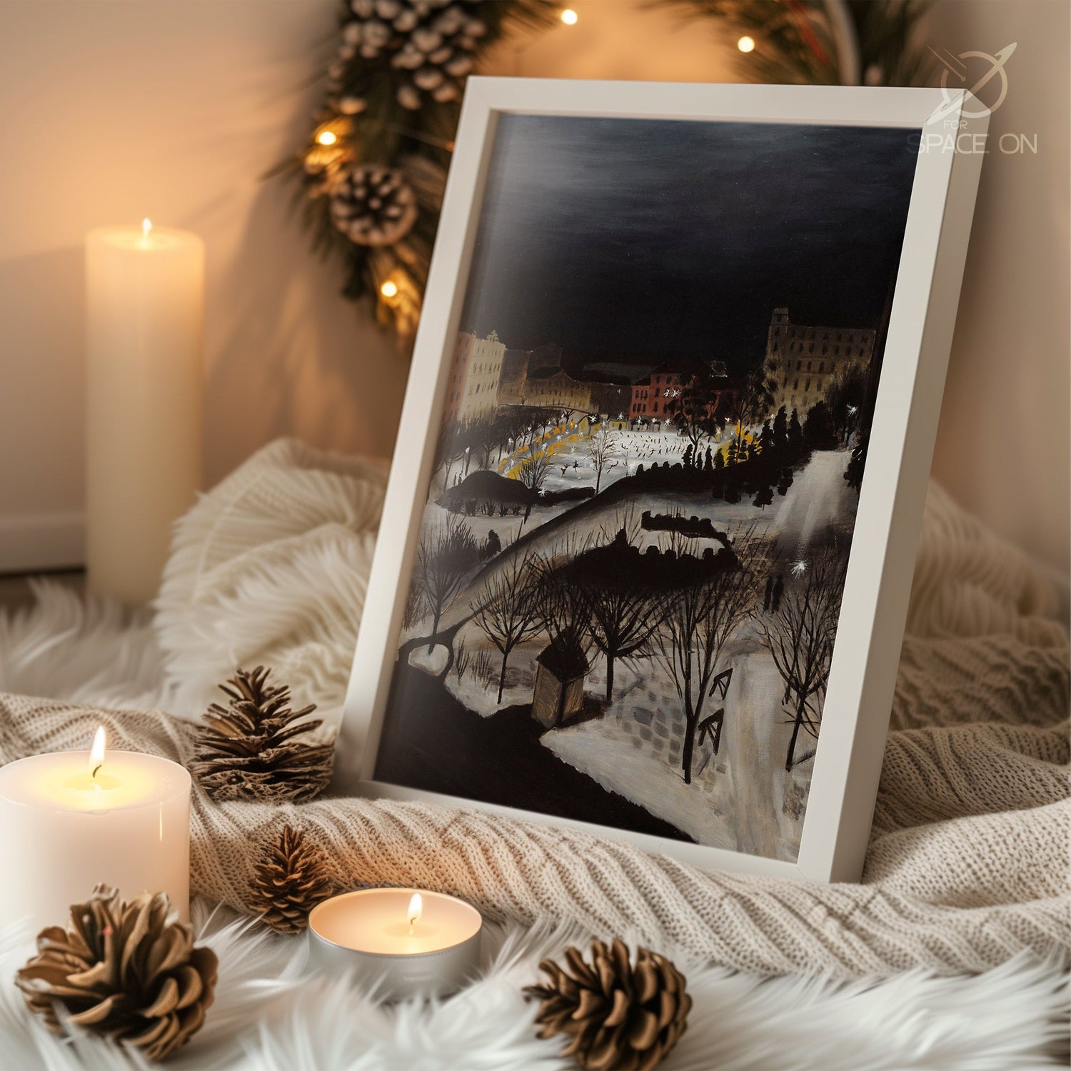 Reading Snowman Art Poster Tablosu