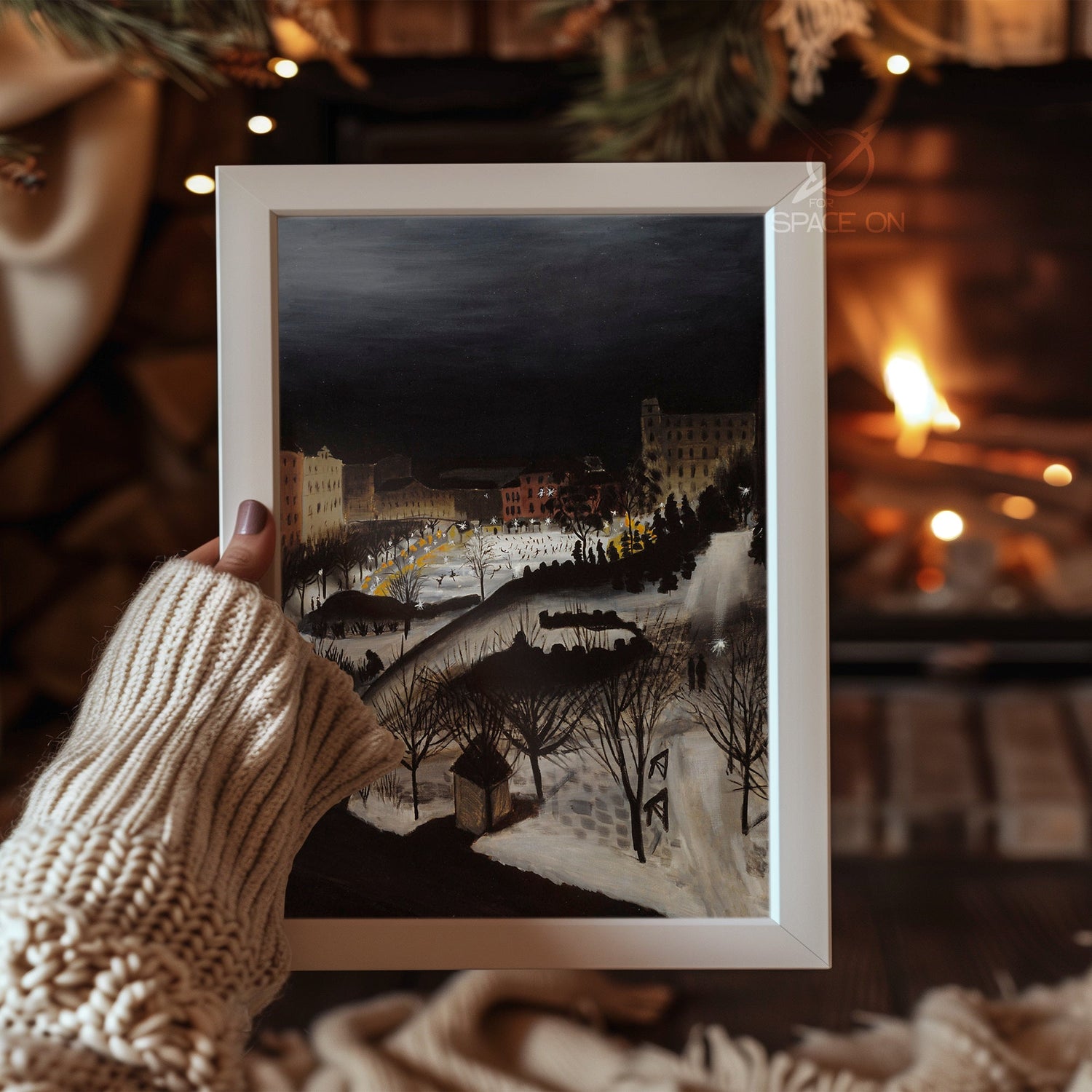 Reading Snowman Art Poster Tablosu