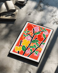 Red Bloom Poster Tablosu